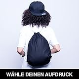 HASHTAGSTUFF® Turnbeutel mit Spruch / verschiedene Sprüche & Designs auswählbar / Beutel: Schwarz / Rucksack / Jutebeutel / Sportbeutel / Hipster -