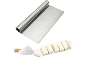 HZAOPZE 1 pcs Coupe pâte de Boulanger en Acier Inoxydable，Coupe-pâte avec des écailles/Grattoir à Pâtisserie/Grattoir à pâte/Couteau à Pâtisserie en Acier Inoxydable Ustensile de Cuisine, 22 * 12cm