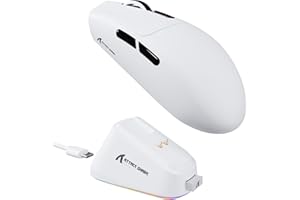 ATTACK SHARK G3PRO Kabellose Gaming-Maus mit Magnetischer Ladestation, PixArt PAW3311-Sensor, Bis zu 25000 DPI, BT/2,4 GHz/Kabelgebunden, 100M Klicks, 59g Superleichte Mäuse für Win11/Xbox/PS/Mac–Weiß