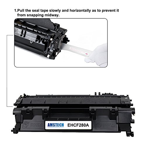 Amstech kompatibel toner CF280A 80A Schwarz Tonerkartusche 4 Pack replacement fuer HP LaserJet Pro 400 M401a M401d M401n M401dn M401dne M401dw LaserJet Pro 400 MFP M425dn M425dw Standard Yield ( 2700 Seiten) - 3