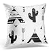 Produktbild Feamo Überwurf Kissenbezug Nordic Schwarz und weiß Tipi Zelt und Kinderzimmer Dekoratives Kissen Fall Home Decor Quadratisch 45,7 x 45,7 cm Kissenbezüge