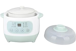 QCWWY Slow Cooker, Gesund und Sicher, 1 L Keramik-Slow Cooker, Einfach zu Transportieren und Aufzubewahren, Kochtopf, Gleichmäßige, Effiziente Heizung, Schmortopf Zum Schmoren
