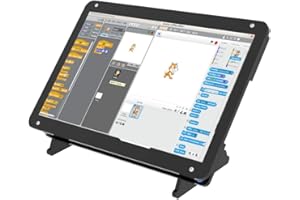 JUN-SAXIFRAGELEC Monitor portátil con caja de acrílico Pantalla de 7 pulgadas - Pantalla capacitiva IPS 1024x600 - Compatible con Raspberry Pi 4, Win10 IOT y computadoras portátiles - Ángulo ajustable