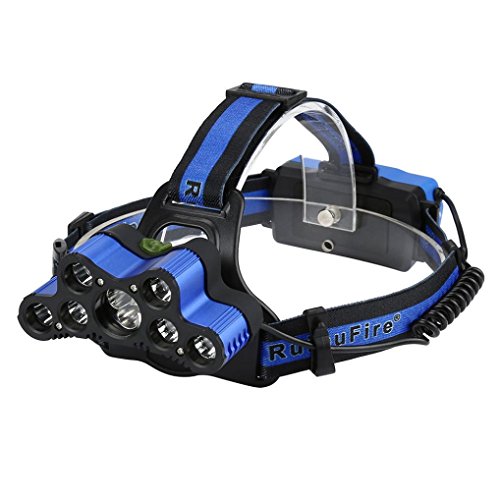 Familizo Lampe Frontale LED, 45000 LM 9X XM-L T6 LED Lampe Frontale Rechargeable de Phare de Voyage (Dimension: 85 x 35 x 47mm, Noir)