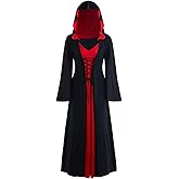 LPFNSF Vintage Witch Dress, Halloween Vampire Costume Women Plus Size, Renaissance Costume Women Medieval Dress