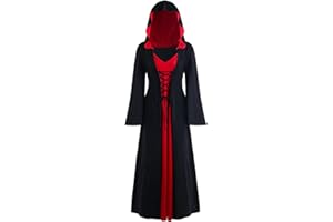 LPFNSF Vintage Hexenkleid, Weihnachten Vampir Kostüm Frauen Plus Größe, Renaissance Kostüm Frauen Mittelalter Kleid