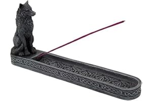 PACIFIC GIFTWARE Figuren-Shop.de Soporte para Incienso, Lobo Negro, gótico