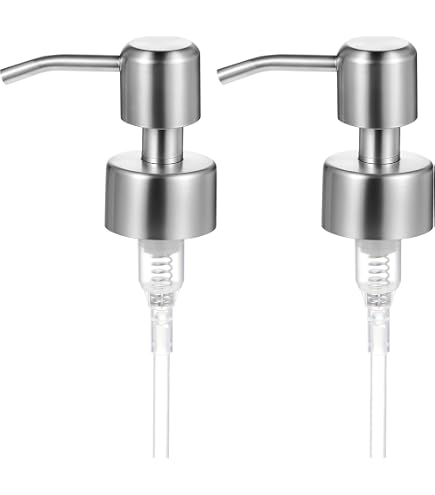 HUI JIN Dispenser di sapone e lozione, confezione da 2 pompe di ricambio in acciaio inox per bottiglie da 25 mm, resistente alla corrosione da bagno