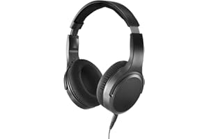 Hama TV Kopfhörer mit Kabel 6 m (verstellbarer Over-Ear Kopfhörer für Fernseher, Kopfhörer mit Lautstärkeregelung separat links/rechts, ideal für Senioren und Hörgeschädigte, 3,5 mm + 6,35 mm) schwarz