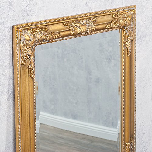 Wandspiegel GOLD Antik BAROCK DESIGN SPIEGEL POMPÖS HOLZRAHMEN Bessa 100x50cm - 7