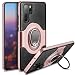 Produktbild Vunake Huawei P30 Pro Hülle Stoßfest Rosegold Handyhülle Schutzhülle Ultra Dünn Doppelschichten Armor PC Hardcase + Silikon TPU Case mit 360 Grad Ring Ständer Cover für Huawei P30 Pro-Rose Gold