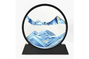 HY HAOYING ITTA,Immagine in movimento con sabbia, 3D, dinamico, movimento liquido, in vetro rotondo, arcobaleno, visione sabbia, paesaggio sabbioso, decorazione da tavolo, casa e ufficio