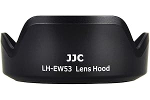 JJC EW-53 Paraluce reversibile Pare-Soleil per Canon EF-M 15-45mm f/3.5-6.3 IS STM obiettivo/Canon RF-S 18-45mm F4.5-6.3 IS STM obiettivo fotocamera - Nero