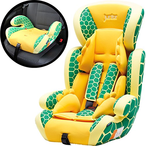 Kinderautositz / Autositz COMFORT + Sitzerhöhung MITWACHSEND 9-36 Kg (Gruppe 1+2+3) Modell: Schildkröte