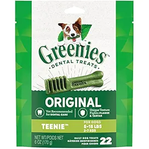 Greenies Mini Treat Pak 6-Ounce Canine Dental Chews for Adult Dogs, Teenie