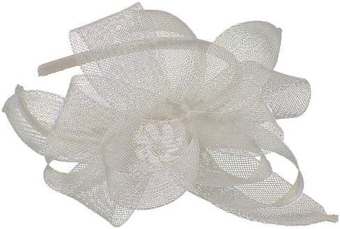 Anastasia Crin Loops & Petals Fascinator on Headband Silver/Black (b155sil)