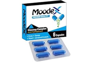 MoodeX Blue-New Stronger for Longer Formula for Men - Ultra Strong Performance Enhancing Pills, Stamina Endurance Booster Blue Supplement Pills for Men - 6 Ginseng Capsules 500MG
