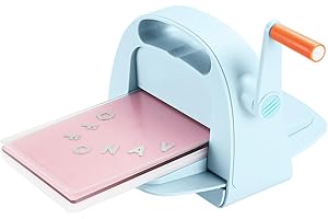 OFFNOVA Stanzmaschine und Prägemaschine DIN A5 | 23,5x18,5x10,5 cm | Inkl. 4 Kunststoffplattern zum Stanzen & Prägen | perfekt für Einladungen, Geburtstagskarten, Grußkarten