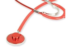 GIMA - Stetoscopio Fonendo TRAD COLOR, Adulti, Colore Lira Rosso, Padiglione Ø 43,5 mm, Latex Free, Dispositivo Medico CE