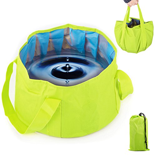 Overmont Outdoor Faltbar Multifunktional Eimer Wassereimer Waschbecken Faltschüssel Spülbecken 15 Liter für Camping Wandern Picknick Angeln und Reisen