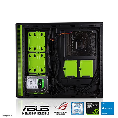 XMG SECTOR² lvl.2 Desktop Gaming PC, powered by ASUS (Intel i7-7700, GTX 1080, 16GB RAM, 256GB SSD, 2TB HDD, Win 10 Home) schwarz - 6