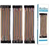 RuiiGuu 120pcs Jumper Wires/Dupont Cable 20cm Length Multicolored(10 color) 40pin M to F, 40pin M to M, 40pin F to F Breadboard Jumper Wires Ribbon Cables Kit for Arduino/DIY/ Raspberry Pi 2 3