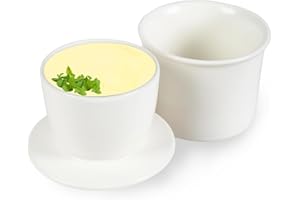 SOSINYA puszki na masło Szklana ceramika z Deckle, pojemnik na masło z linią wodną do rozprowadzania masła, Ceramiczne puszki na masło z uszczelką (A)