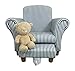 Kids/Childrens/Toddler Striped Fabric Chair Armchair with Footstool