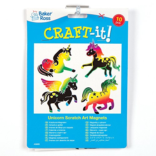 Bastelsets für Kratzbild-Magnete „Einhorn“ für Kinder zum kreativen Dekorieren (10 Stück) - 2