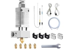 SAPLUSREPRAP 5Aplusreprap Ender 3 Hotend Upgrade: M3 Bolzen-Thermistor, schnell ersetzt, kompatibel für Creality Ender 3 V2, zusammengebauter Extruder 3D Drucker Hot end Kit 24V 40W, Silber