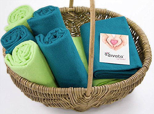 divata Moltontücher 2er Set Frühling, 70×80 cm – 100% Baumwolle, Schadstoffgeprüft, Oeko-Tex zertifiziert – farbig, bunt – Flanelltücher – Baby Spucktücher – Flanellwindeln - 3