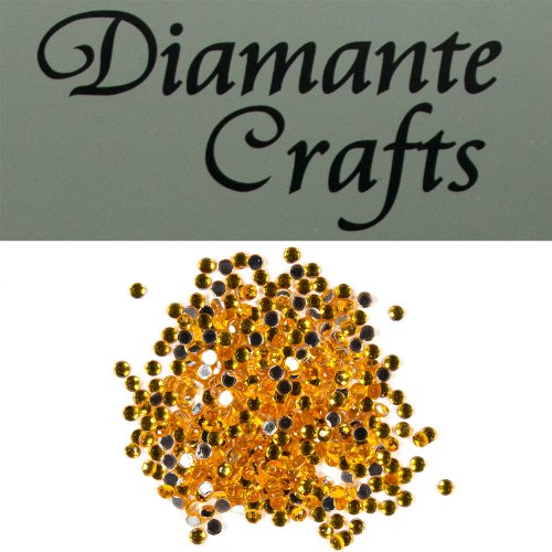 300 x 2mm Gold Round Diamante Loose Flat Back Rhinestone Gems - created exclusively for Diamante Crafts