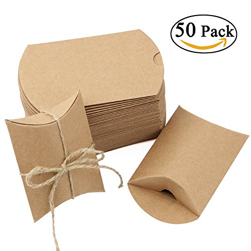 JTDEAL Vintage Gastgeschenke, Geschenke Boxen, Geschenkverpackung, Kraft Papier Geschenk Box für Süßigkeiten, Schmuck, Nuss, Schokolade, 50 Stück