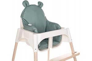 AMAMI Sitzkissen kompatibel mit Ikea Antilop Hochstuhl – Hochstuhl Sitzbezug – Stuhlkissen für Kleinkinder – Handmade Baby Kissen - antiallergisch – Handgefertigt – Teddy - Grün