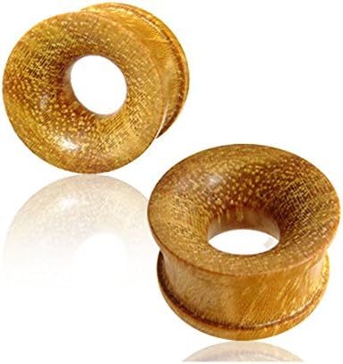 Jack Fruit Wood Hand Carved Flesh Tunnels for Stretched Ear Lobes (6mm)