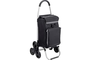 Meister Shoppingvagn – 56 liter – 3 x 3 trappklättrare – med kylfack – avtagbar och regnsäker väska – upphängning för kundvag