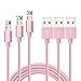 Produktbild iRoundy (3ft/1m 6ft/2m 10ft/3m)Premium 2.0 Sync Daten Schnell Ladekabel, Ultra Durable Nylon geflochten Draht, Universal Power Line Ladekabel für Samsung Galaxy S7, S6, Edge, S4, S3, Note 5,4,2, Google Nexus, LG, HTC, Nokia und mehr (3FT 6FT 10FT Rose Gold)