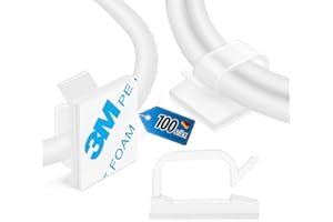 BÄRG-PETAR® Kabelhalter Selbstklebend - 100 PCS - Selbstklebende Kabelclips - 3M Kleber - Kabelführung - Schreibtisch & Büro Kabelklemmen - Wandhalterung - Kabelbefestigung Innen & Außen (transparent)