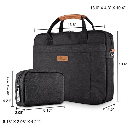 E-Tree 13-13.3 zoll laptoptasche Aktentaschen Handtasche Tragetasche Schulter tasche notebooktasche Laptop sleeve laptop hülle für bis zu 13-13.3 zoll Laptop Dell Alienware / Macbook / Lenovo / HP,Schwarz - 4