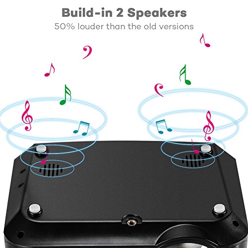 Mini Beamer LED Beamer Upgrade T22 2000 Lumen Heimkino Video Projektor LCD Beamer 800*480 unterstützt 1080P für Filmnacht Video Spiel Xbox TV Laptop iPhone Android Smartphone HDMI / VGA / USB / SD / AV Anschluss mit HDMI AV Kabel (Schwarz) - 4