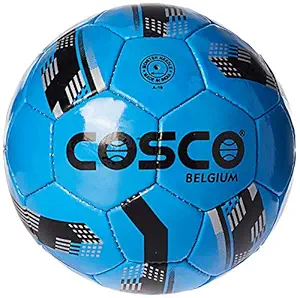 Cosco PVC Belgium Football with Ball Pump for Kids (Blue, Small, Size-3)