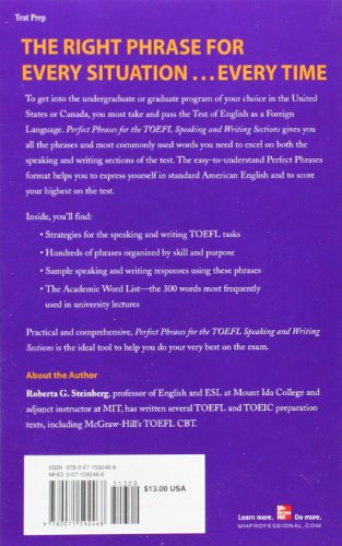Book's Cover of Perfect Phrases for the TOEFL Speaking and Writing Sections