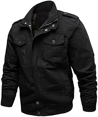 Xinga Men's Casual Outdoor Autumn Spring Cotton Jacket Bomber Jacket Pilot Jacket Coat Outerwear