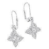 Jacques Lemans Damen Ohrhänger Messing 3,8cm Glänzend Swarovski Kristalle weiß 490030001