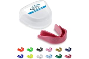 ‎GAME GUARD GAME GUARD – Hockey-Mundschutz für Kinder im Alter von 8, 9, 10, 11, 12, 13 Jahren. Zahnschutz für Boxen, Rugby, Fußball, Kampfsport, Kickboxen, Karate, Taekwondo [Rosa Glitzer– 1 Stück]