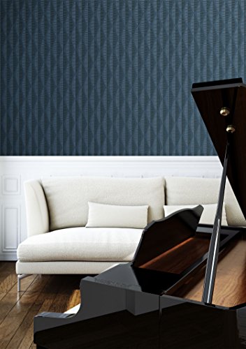 Tapete Blau Vliestapete in Natur Optik , schöne, moderne, edle Tapete im Grafik Design , für Wohnzimmer, Schlafzimmer oder Küche inklusive Newroom Tapezier Ratgeber mit Tipps für perfekte Wände - 6