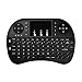 Produktbild Mini drahtlose Tastatur, Wishpower 2,4Ghz mini wireless Keyboard Ergonomische tastatur mit touchpad für tastatur Smart TV, Raspberry Pi 3, PC fernbedienung (schwarz)