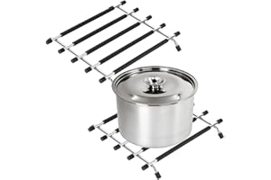 ZOYDP Trivets for Kitchen Worktops, 2PCS Trivets for Hot Pans, Hot Pan Stand Heatproof, Stainless Steel Worktop Protector, Pan Stands for Worktops, Trivet for Hot Trays, Plates Stand