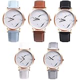 Altsommer Frauen Sport Quarz Uhr aus Lederarmband mit Weiß Zifferblatt Uhr,Armband Marmor-Zifferblatt,Analog Quarzuhr Männer Lederarmbanduhr Damen Uhr Herren, 230 mm Länge (Weiß)