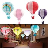 aerwo Rainbow Hot Air Ballon Papier Laterne für Geburtstag Party Hochzeit Dusche Decor, hellrosa, 1 Stpck - 4